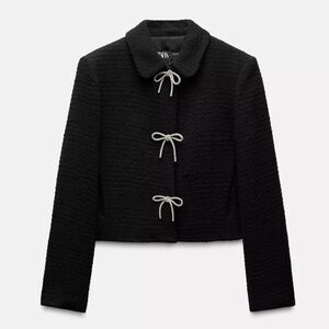 Black Textured Women's Jacket Size M